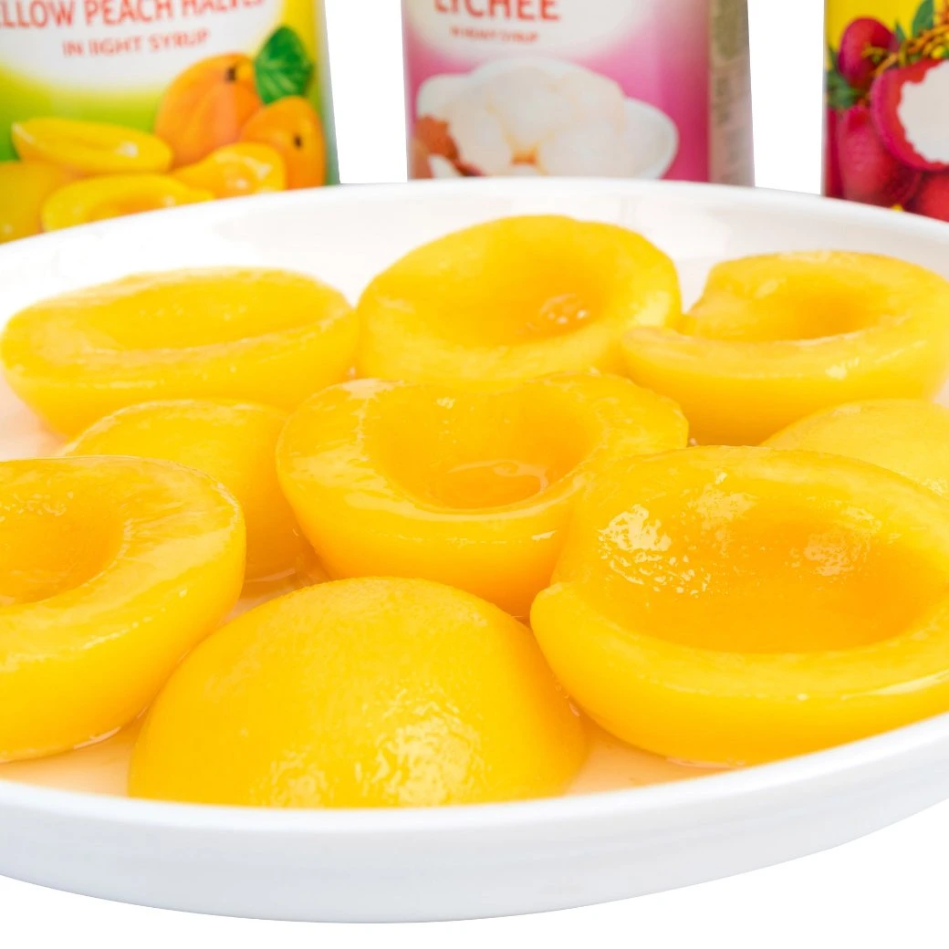 Canned Food Fresh Fruits Canned Yellow Peach in Light Syrup OEM with Good Quality