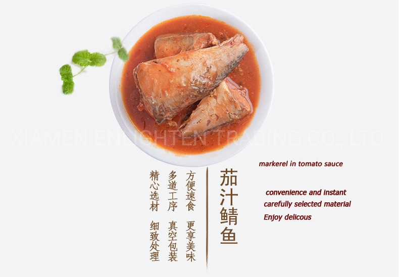 Fresh Delicious 155g Canned Mackerel in Tomato Sauce with Private Label