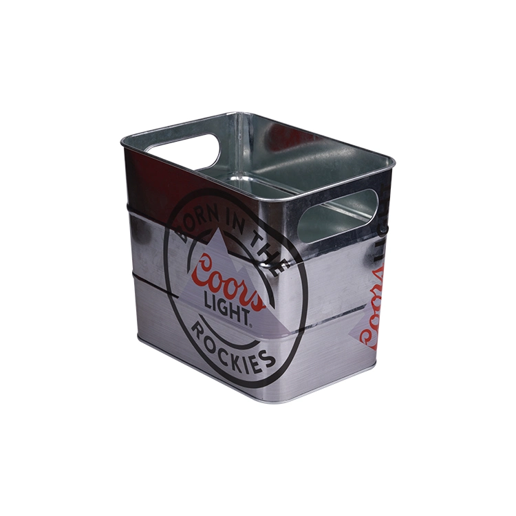 Hot Sale Promotion Tin Box Square Ice Metal Tin Bucket for Beer Galvanized Tinplate