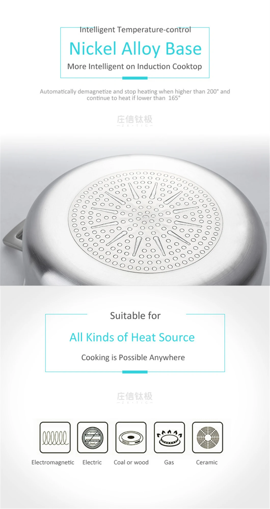 20cm Healthly Tableware Intelligent Temperature Control Stock Pot Stew Pot
