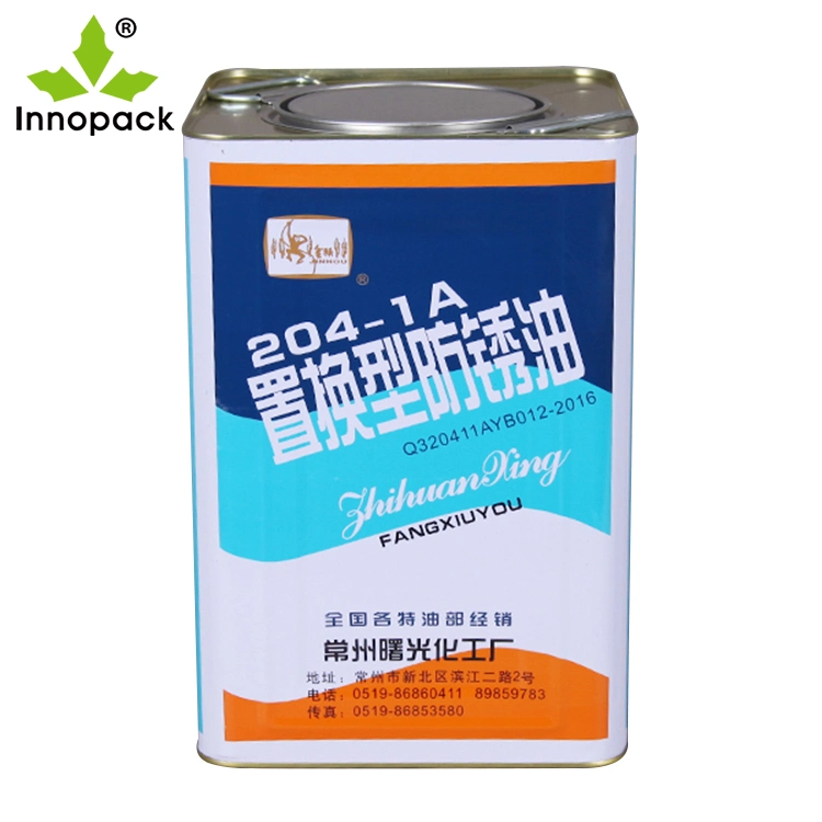 Square Engine Oil Tin Can with Screw Cap Manufacturer Tin Can with Lid