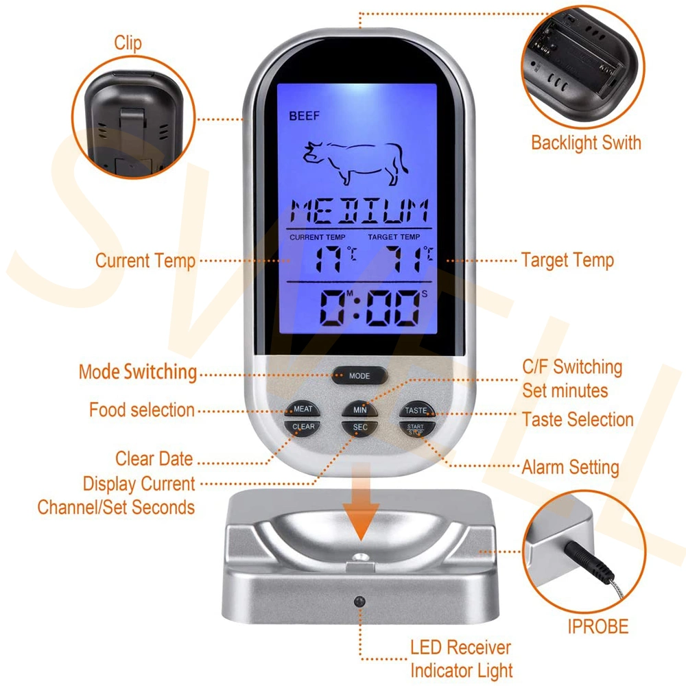 Hot Sale Food Thermometer BBQ Meat Thermometer New Digital Kitchen Wireless BBQ Food Meat Thermometer