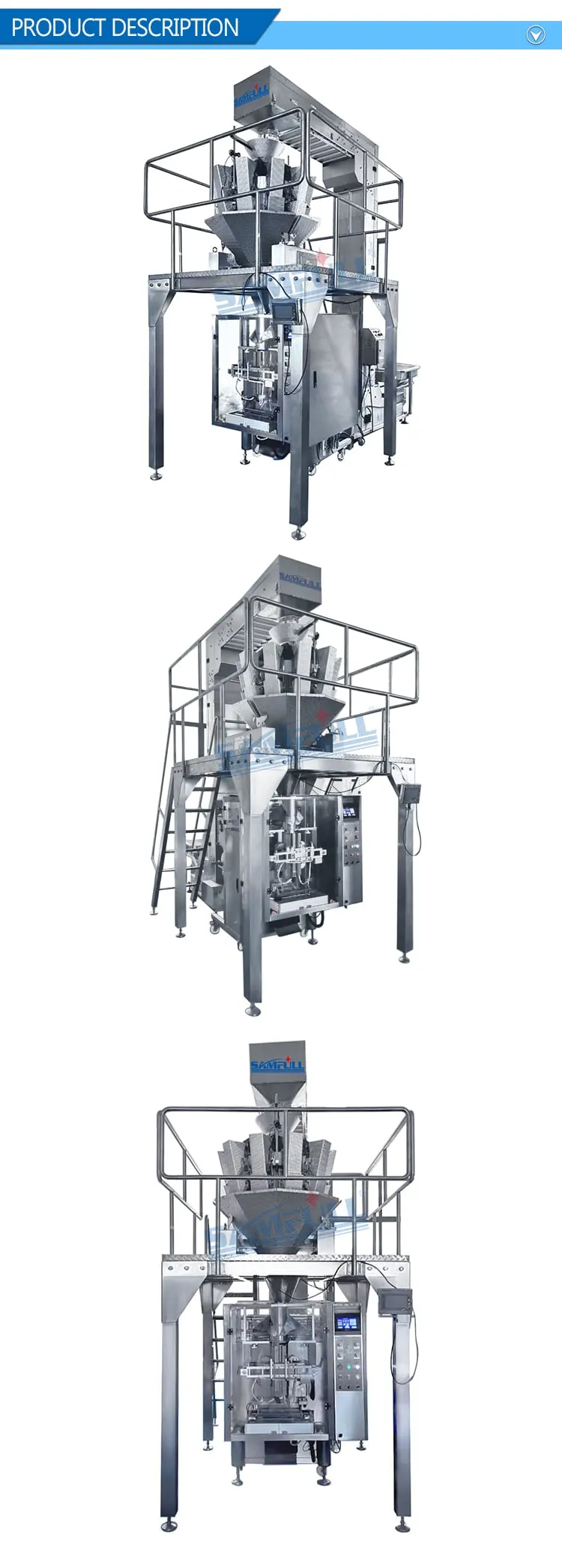 Automatic Meat Multihead Weigher Packing Machine for Beef Pork Chicken Mutton