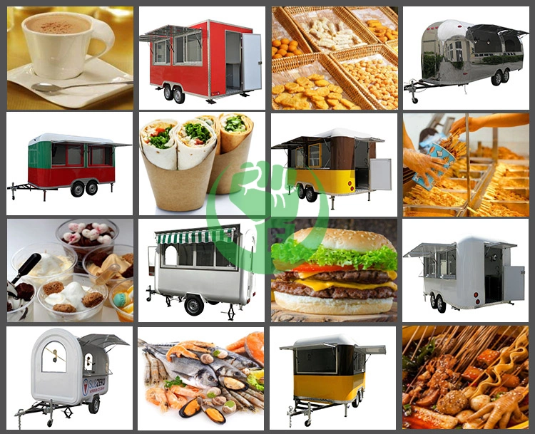 Halal Food Cart Caravan Trailer Fast Food Trailer for Sale