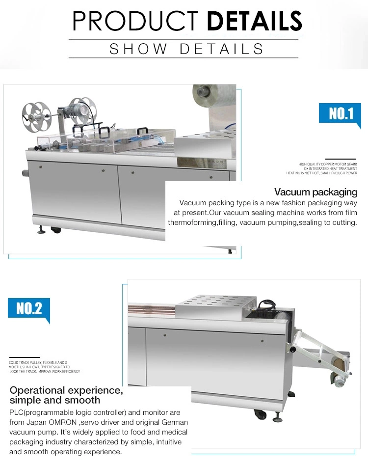 Automatic Thermoforming Stretch Film Meet Sausage Beef Pork Seafood Vacuum Packing Machine