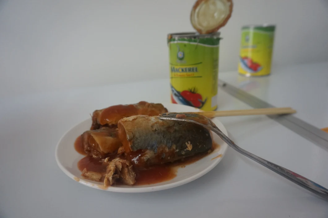 Canned Fish Factory Supplying Canned Mackerel Fish in Tomato Sauce Customize with Logo