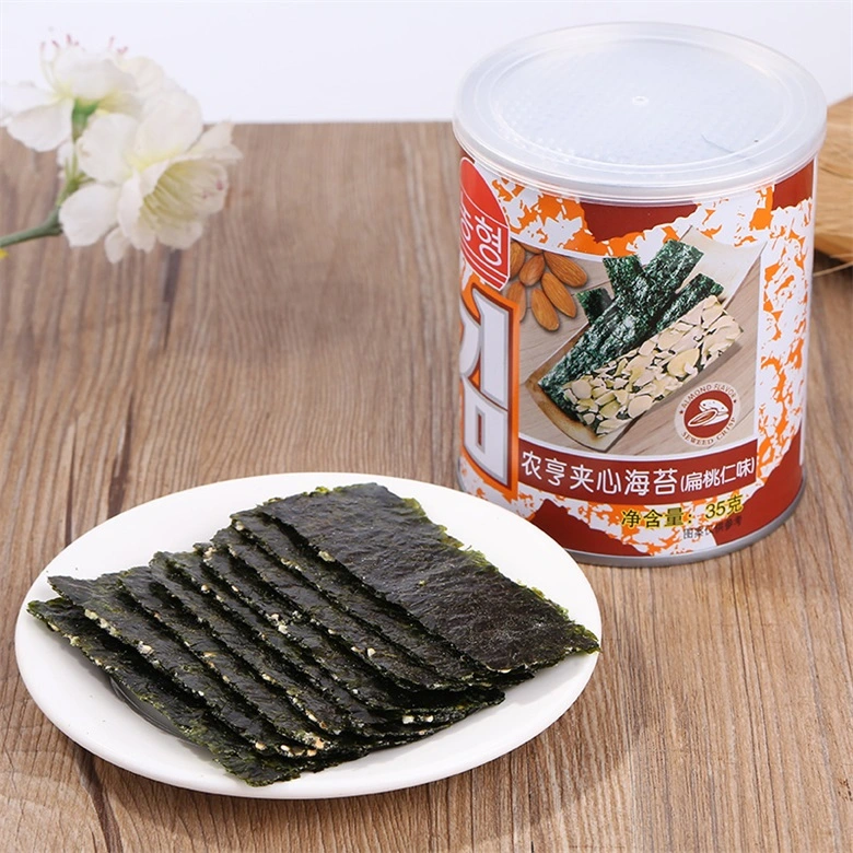 35g Canned Almond Roasted Sandwich Instant Seaweed with FDA