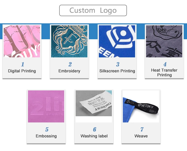 Printing Designed Edgeless Microfiber Yoga Towel Embroidery Logo
