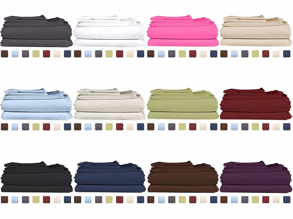 Wholesale Full Size Polyester Plain Bed Cover Polyester Microfiber Fabric Microfiber Fitted Sheet Set