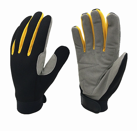 Mechanic Glove Tool Glove Work Glove with Microfiber Palm Reinforced Palm and Thumb Spandex Back