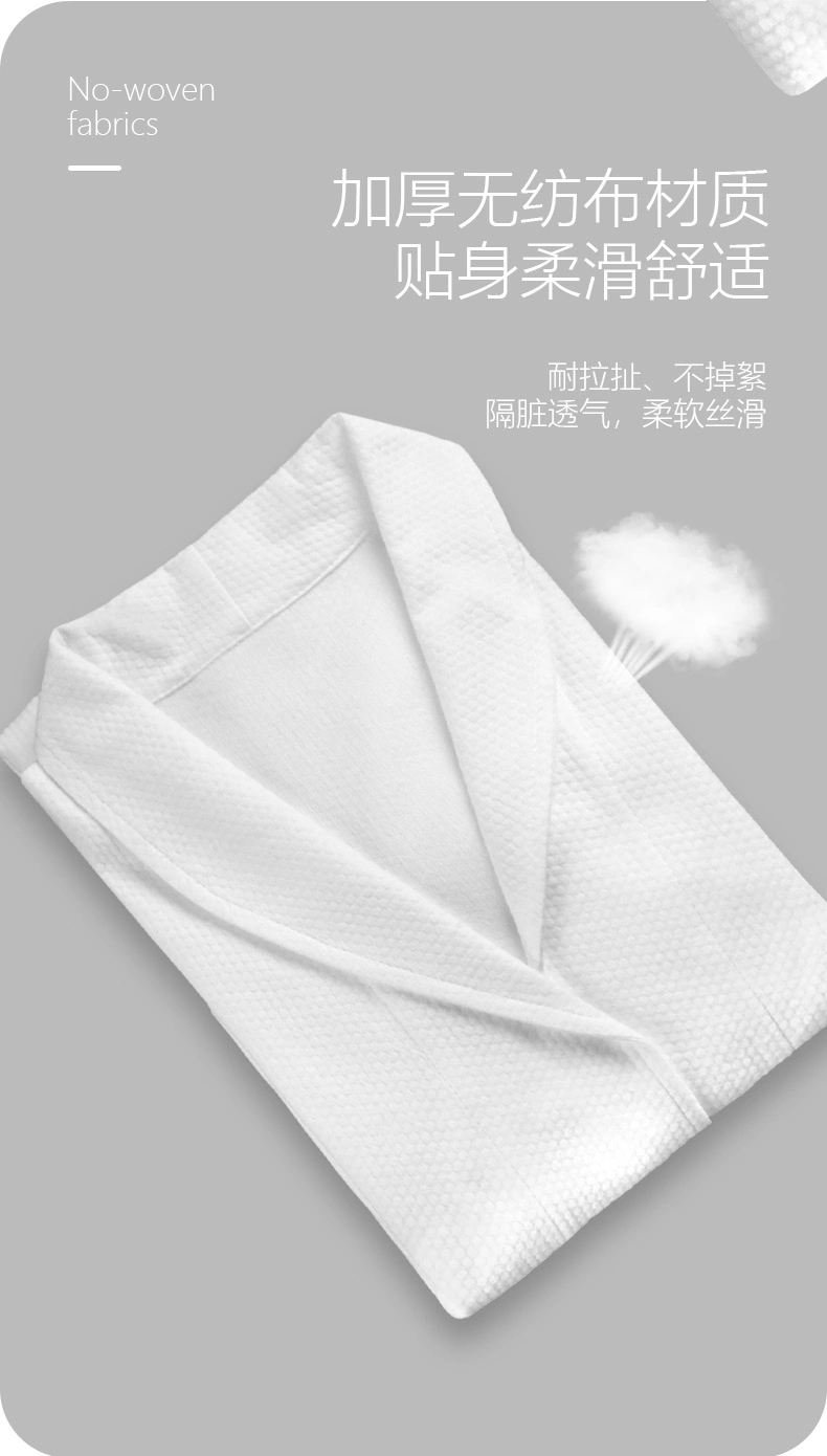 Disposable Non-Woven Bathrobe for Beauty Salon and SPA