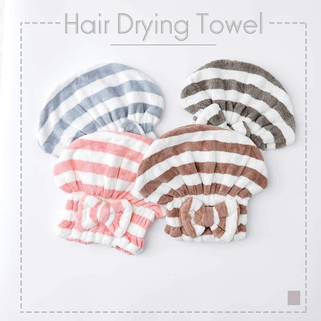 Hair Drying Towels, Microfiber Super Absorbent Bath Hair Turbans Sets, Fast Drying Hair Caps with Buttons for Women and Girls