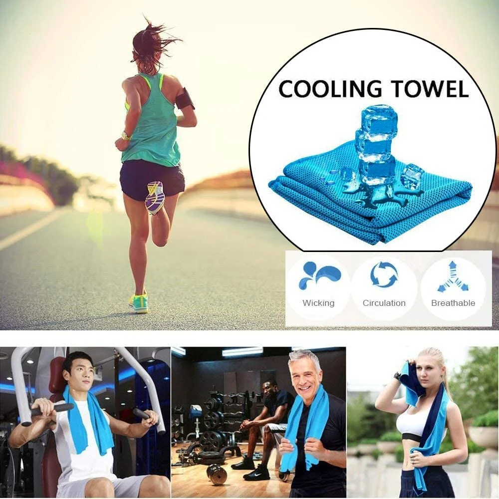 Cooling Microfiber Gym Towel for Yoga Gym Travel Camping Golf Football & Outdoor Sports