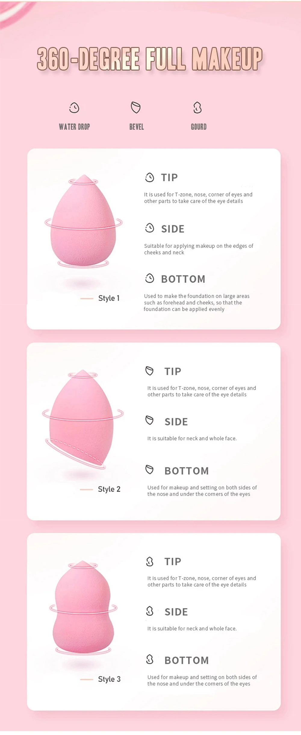 Best Seller 5 PCS Foundation Blending Microfiber Makeup Sponge