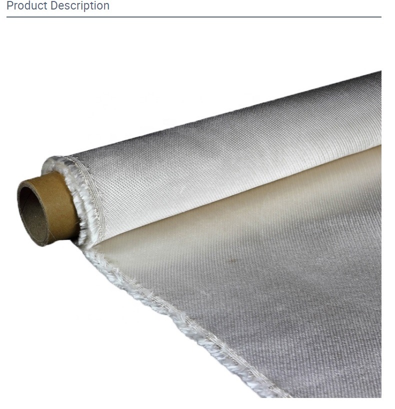 1000 Degree 600GSM High Silica Cloth Glass Fiber Fabric Fireproof Insulation Material