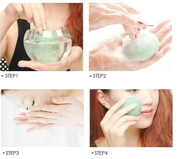Natural Konjac Sponge Safe for Sensitive Skin Makeup Powder Puff Sponge Magic Facial Cleaning