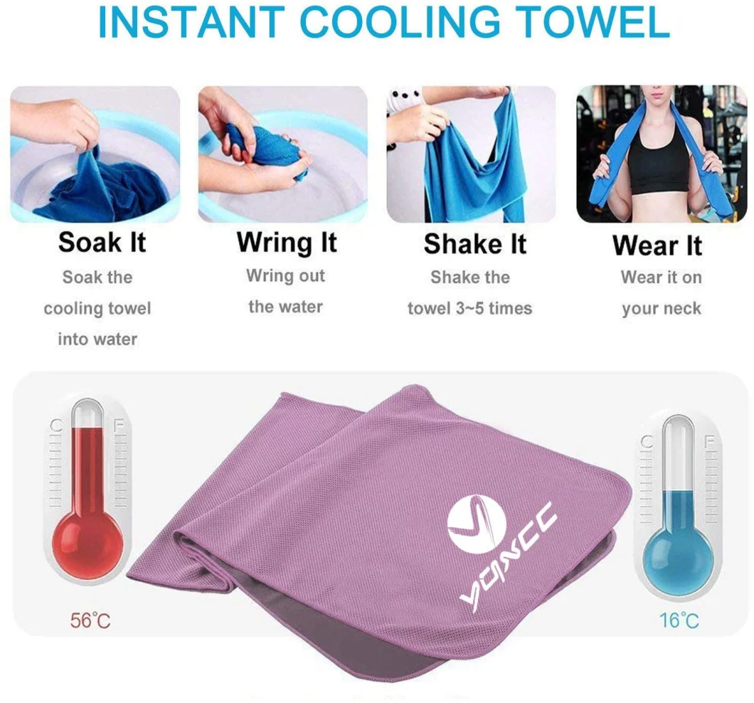Cooling Microfiber Gym Towel for Yoga Gym Travel Camping Golf Football & Outdoor Sports