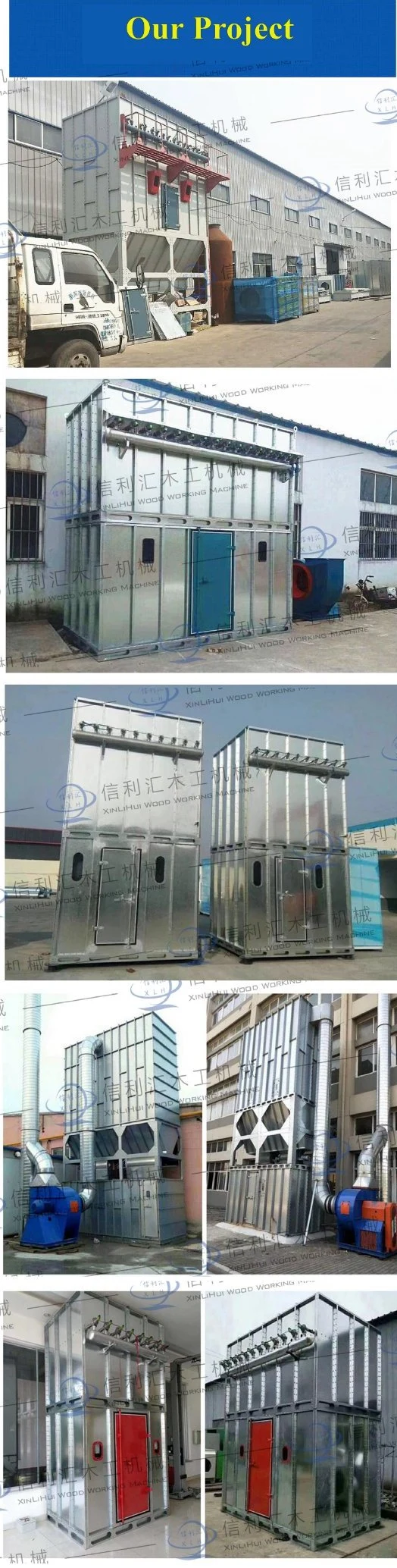 Wood Industrial Baghouse Filter Central Dust Collector for Power or Cement Plant Industrial Cyclone Separator Dust Collector for Woodworking Machine