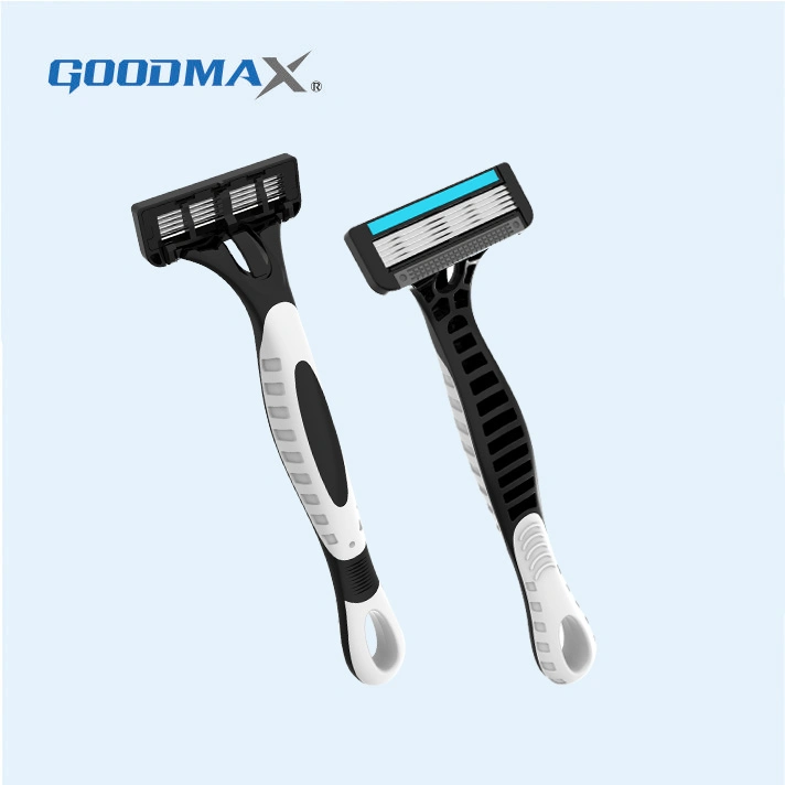 4 Blade Shaving Razor with Lubricant Strip Open Back Blade Goodmax SL-8202