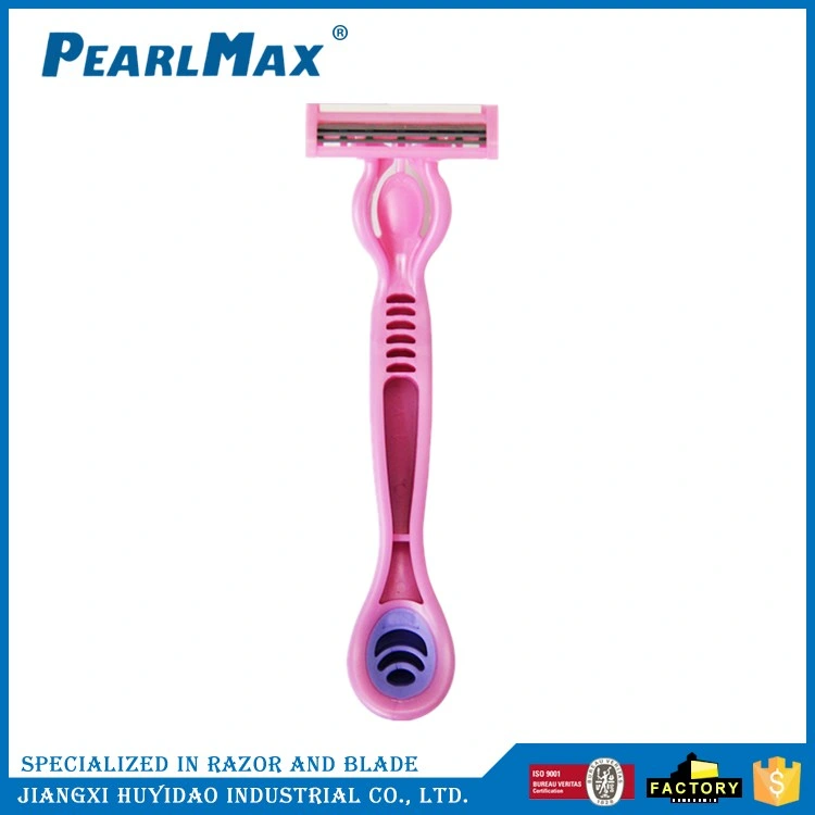 Factory Direct OEM Brand Triple Blades Disposable Razor with Lubricating Strip