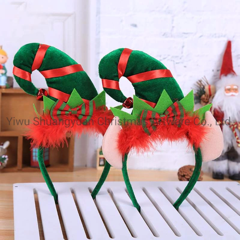 Christmas Hair Hoop Red Feather Elf Tip Hat Headband Elf Headband Party Fancy Dress up Headwear