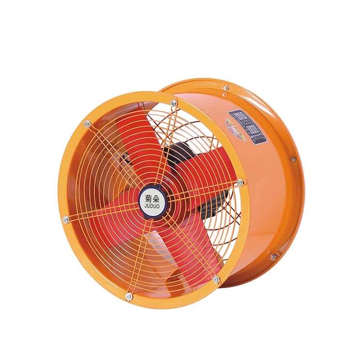 Industrial Exhausted Fan High Speed Air Exhausted Fan with Orange Frame Red Blades