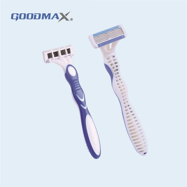 L-Shape Popular Six Disposable Blade Razor with Sharp Blade Open Back