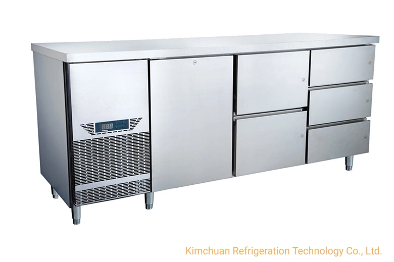 Counter Chiller Cabinet Stainless Steel Commercial Refrigerator Portable Fridge Freezer