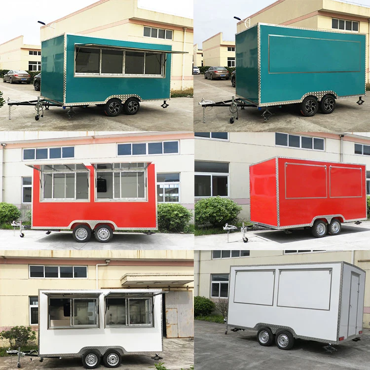 Henan Zhengzhou Mobile Container Electric Food Trailer Vending Food Van Truck Cart with Fridge for Sale