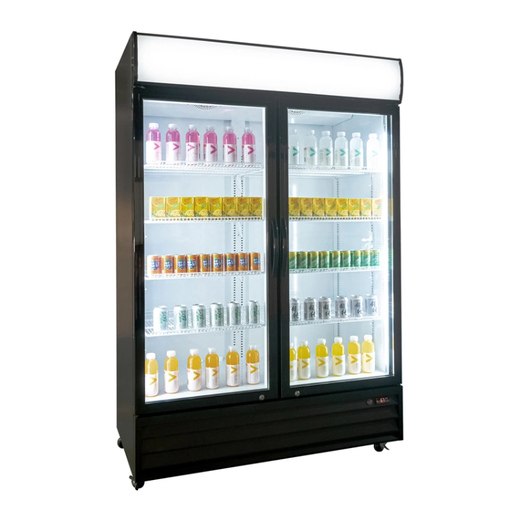 Double Door Refrigerator Cooler 700L Fridge for Supermarket with Removable Shelf Cooling Fridge Energy Saving Fridge
