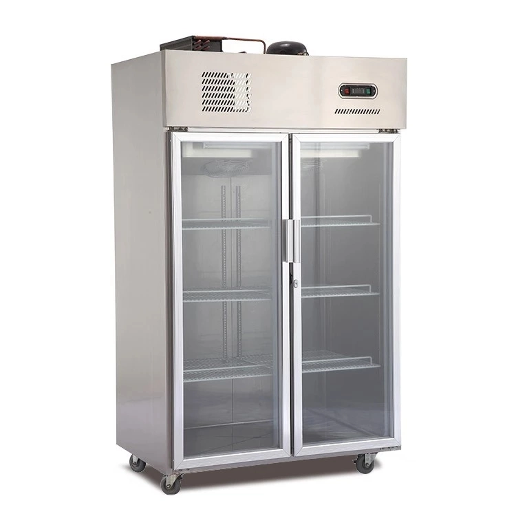 Good Quality Kithen Equipment Air Cooling Display Glass Door Cooler Refrigerator Fridge