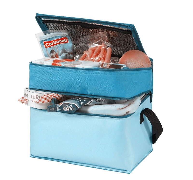 Polyester Large Capacity Portable Lunch Box Two Compartment Cooler Bag for Fishing Bbqs Camping