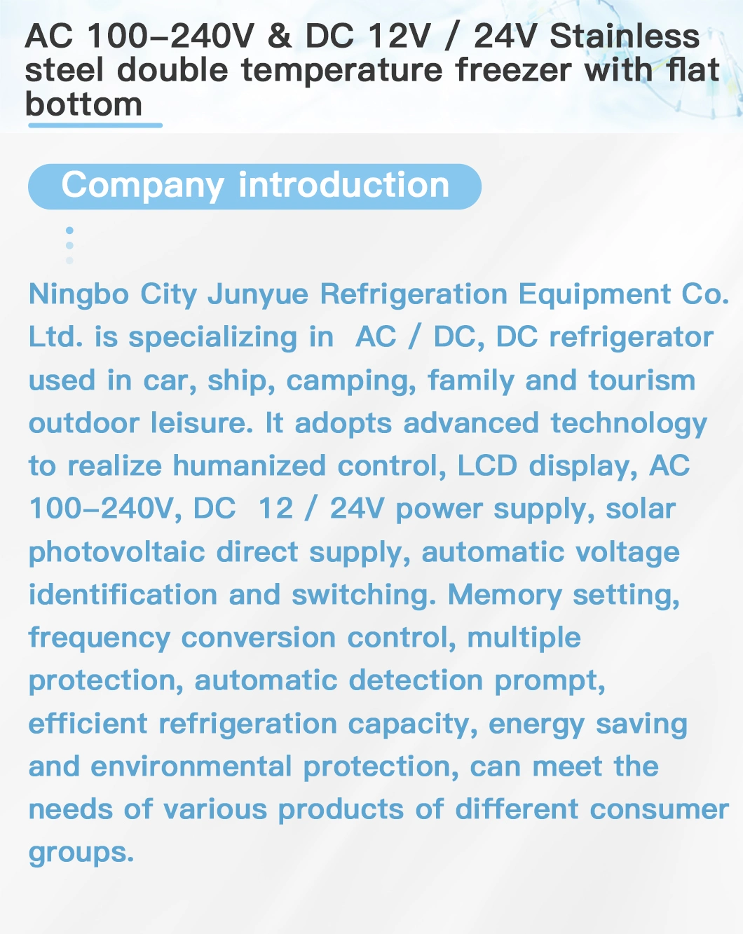 12V 24V Mobile Chest Fridge Solar Freezer Portable Compressor DC Refrigerator Bd/Bc-75L