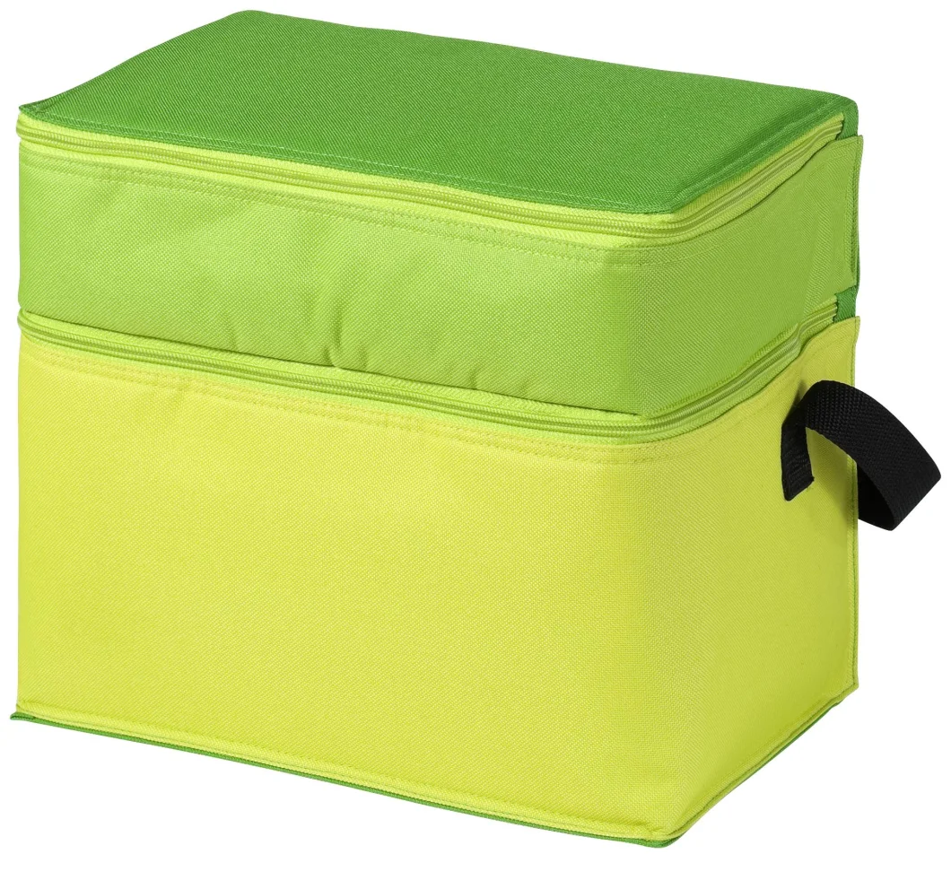 Polyester Large Capacity Portable Lunch Box Two Compartment Cooler Bag for Fishing Bbqs Camping