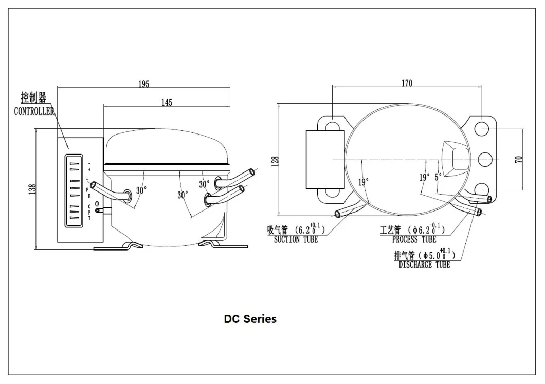 R600A 12V/24V DC Mini Freezer Fridge Refrigerator Refrigeration Part Hermetic Compressor for Car Fridge Qdzy75g 156W