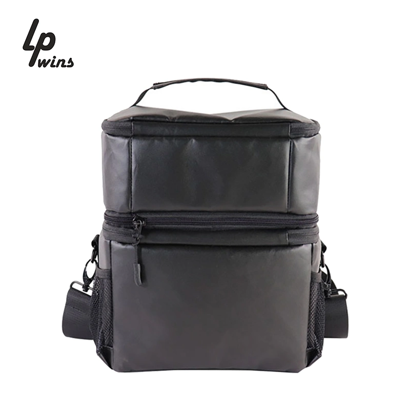 Double Decker Insulated Cooler Bags Lunch Box Food Picnic Bag Cooler Tote Handbags for Men Women