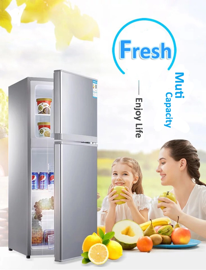 218L Compact Refrigerator Mobile Food Refrigerator Solar Top Freezer Refrigerator