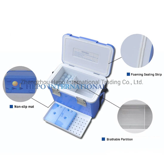 Portable Medical Vaccine Transport Ice Cooler Box with Thermometer (HP-ICB12)