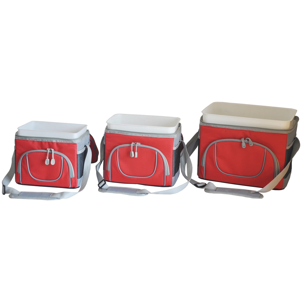 Thermal Insulated Cooler Bag with Interior Plastic Box for Picnic Camping