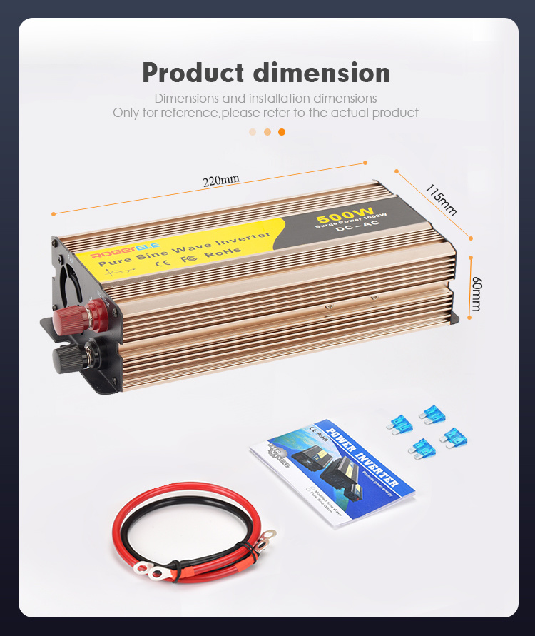 500 Watt Power Inverter DC 12 Volt to 110 Volt 120 Volt