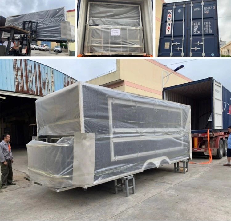 Henan Zhengzhou Mobile Container Electric Food Trailer Vending Food Van Truck Cart with Fridge for Sale