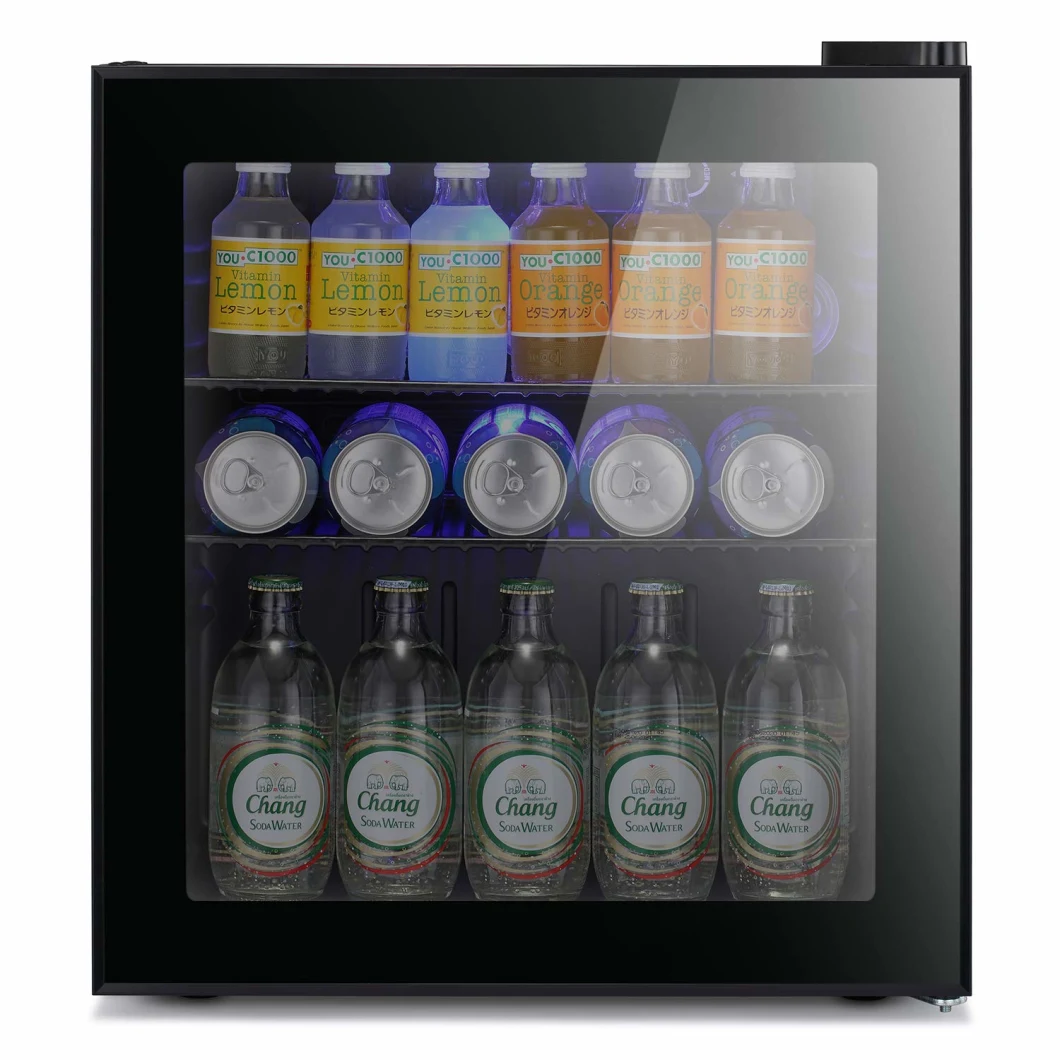 Beverage Refrigerator Cooler Beer Fridge, Drink Fridge with 3 Layer Glass Door, Removable Shelves, Touch Control