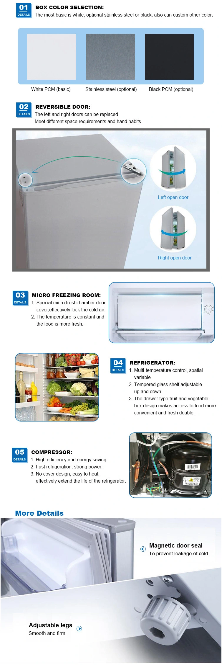 High Quality Refrigerators Freezers Home Mini Double Door Electric Refrigerator/Fridge