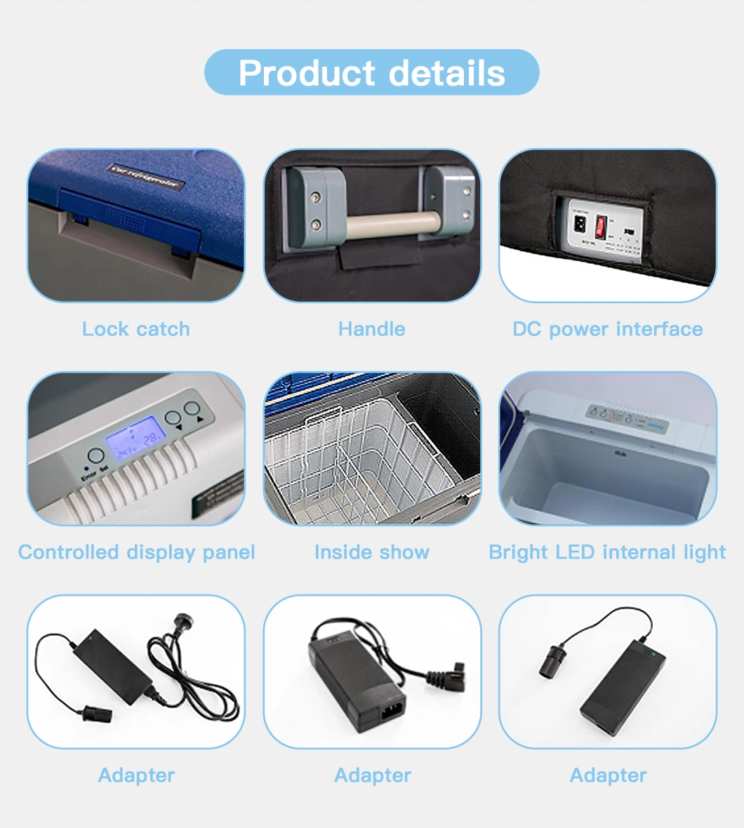 DC12V/24V 45L Mini Portable Car Refrigerator for Car/Home/Outdoors