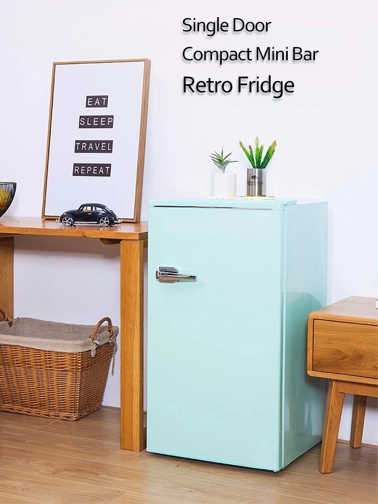 90L Electric Appliances Retro Refrigerator Home Single Door Compressor Fridge