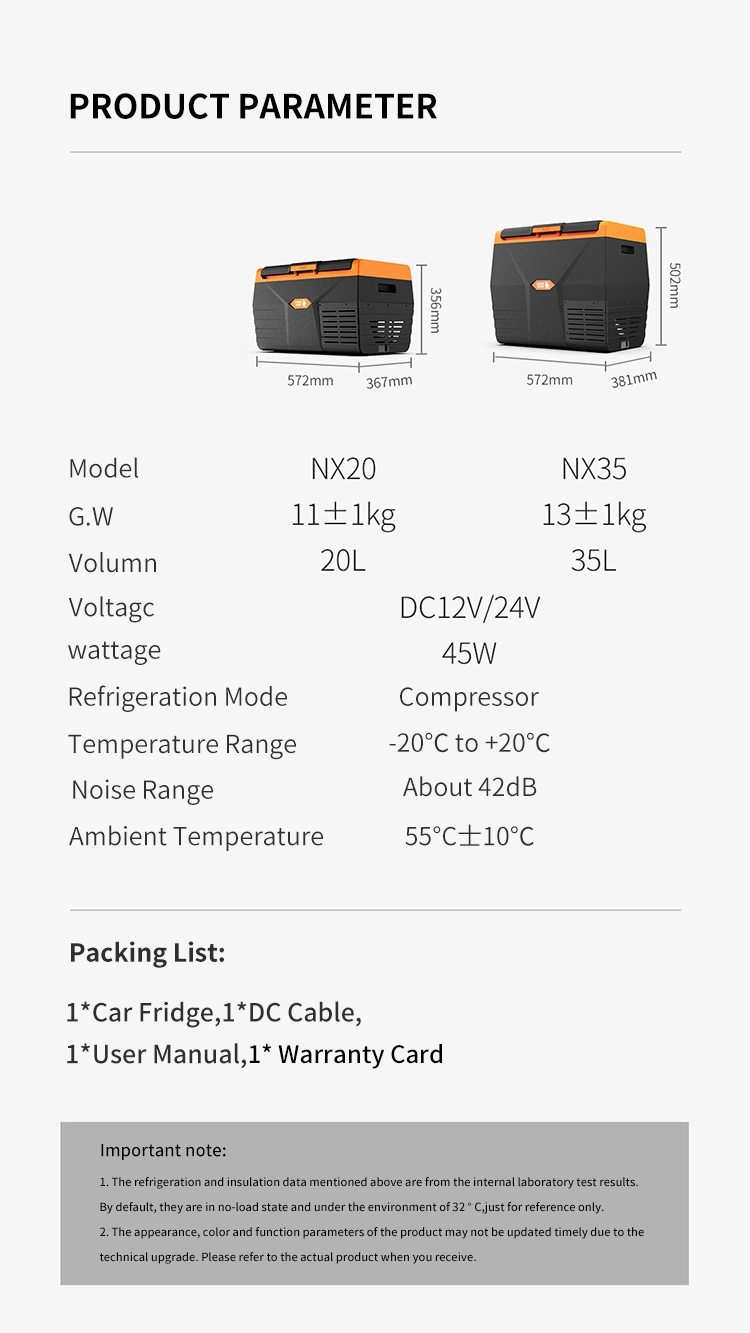 35liters Portable DC Car Compressor Refrigerator 12V Fridge Freezer