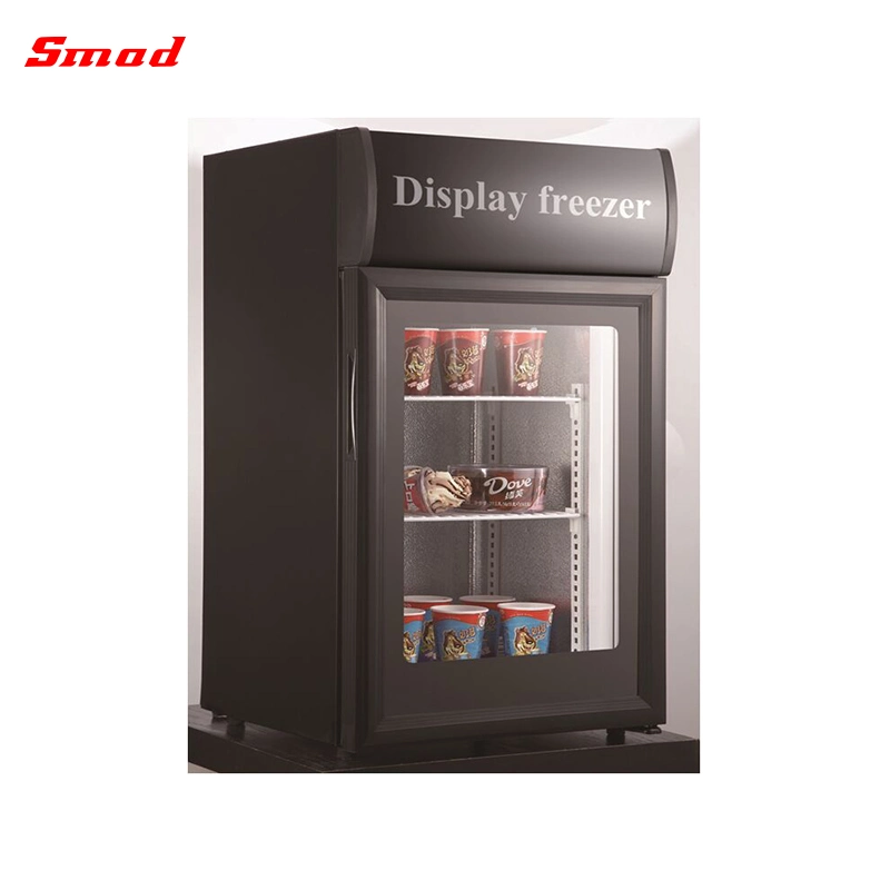 55L Upright Glass Door Low Temperature Compressor Fridge Freezer