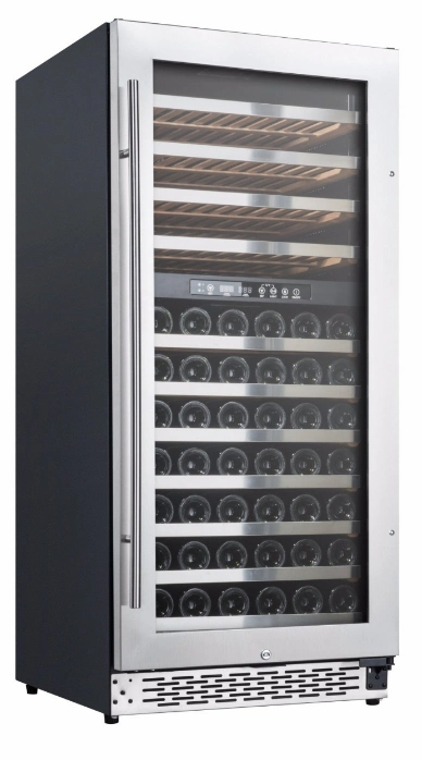 Steel Stainless 111-Bottle Wine Cooler Box Wine Cellar Cooler Build in Furniture Dual Zones