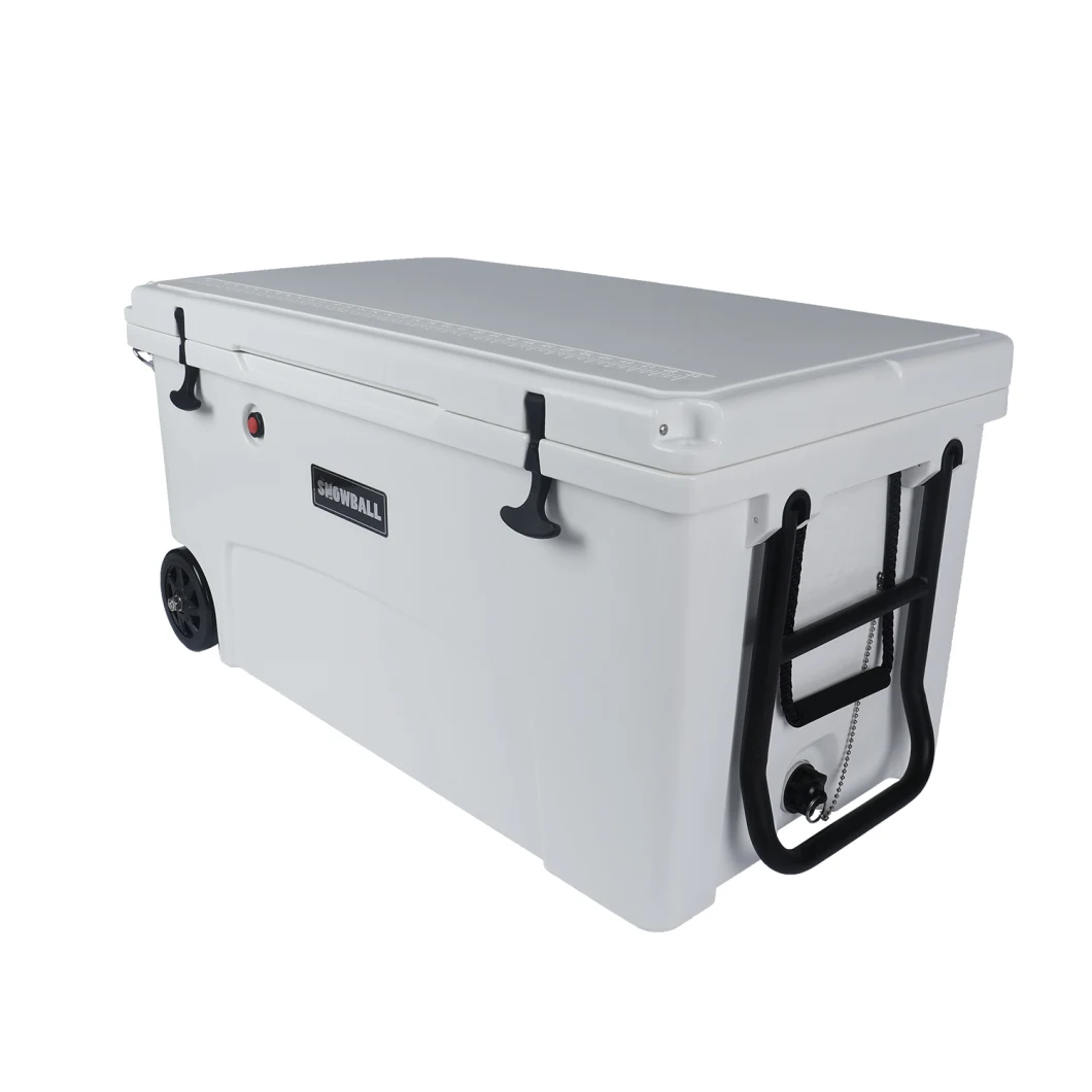 145L Rotomolded Large Lunch Plastic Portable Fishing Picnic Ice Cooler Box with Wheels