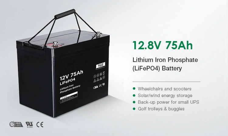 2156 Best Quality 12 Volts 75 Ah Lithium Ion Battery Pack 12 Volt for Home Use